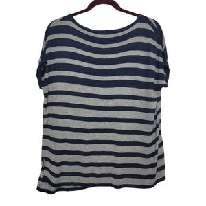 NWOT Gap Navy and Gray Striped Women's Sleeves Top
